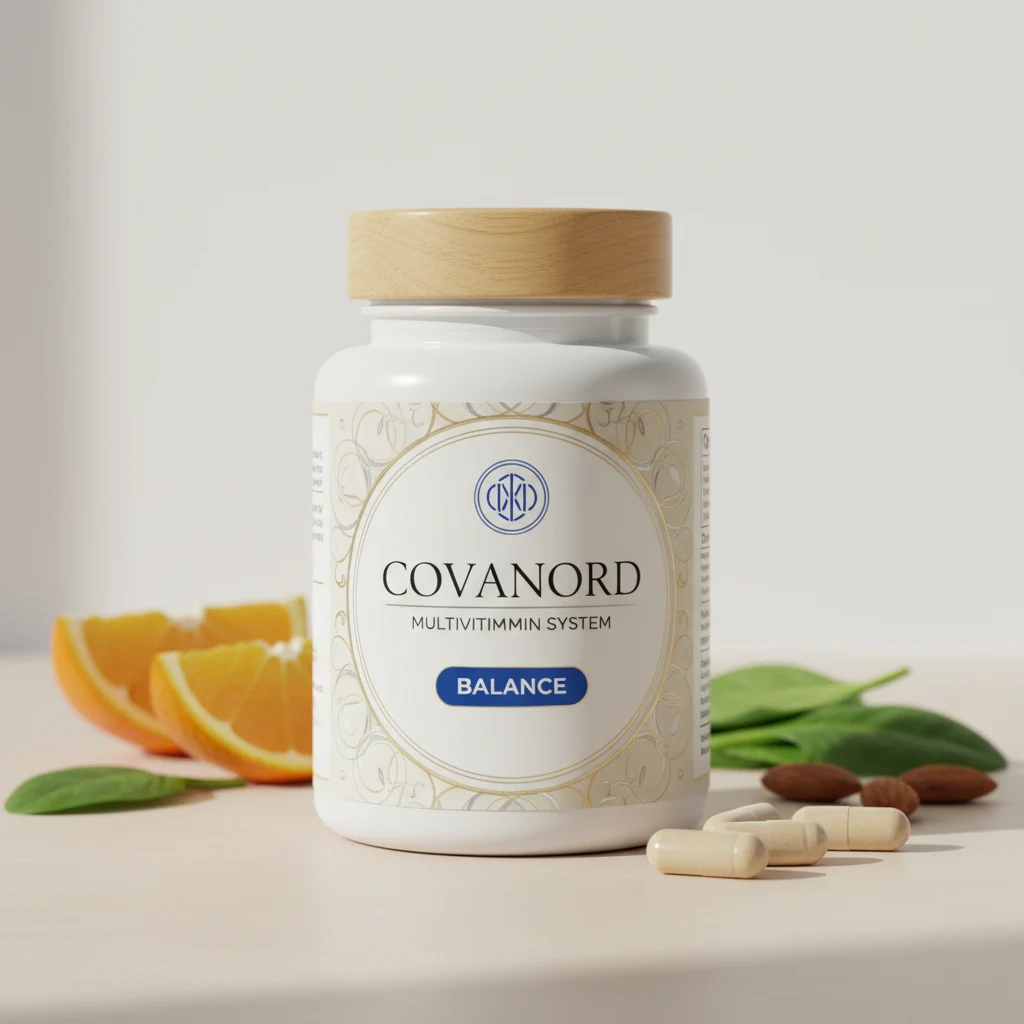 CovaNord Multivitamin System - matteret glas med trælåg, 90 kapsler